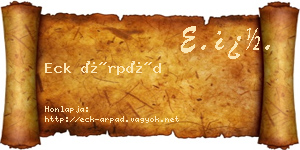 Eck Árpád névjegykártya